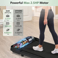 Walking Pad Under Desk Treadmill For Home Office 2.5Hp Walking Treadmill 0.6 4Mph 300Lbs Capacity Treadmill For Walking Running Remote Control Batteries Black Metal