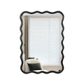 Solid Wood Wavy Rectangle Mirror Black 40