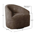 Upholstered 360 Degree Swivel Chair Chocolate Wood