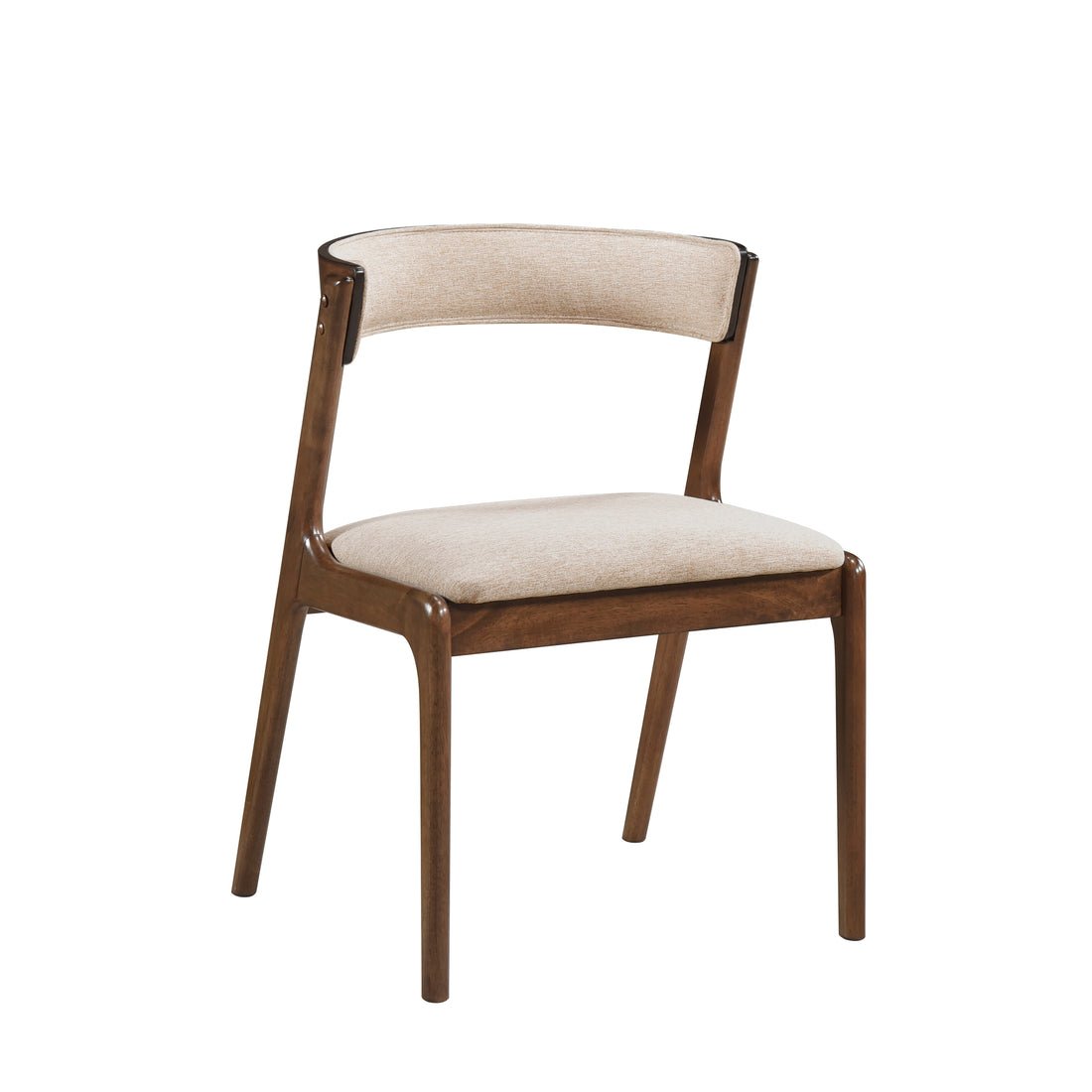 Walnut Finish Dining Chairs 2Pc Set Upholstered Back And Seat Cushion Modern Dining Kitchen Furniture 1Pc Walnut Dining Room Contemporary Wood