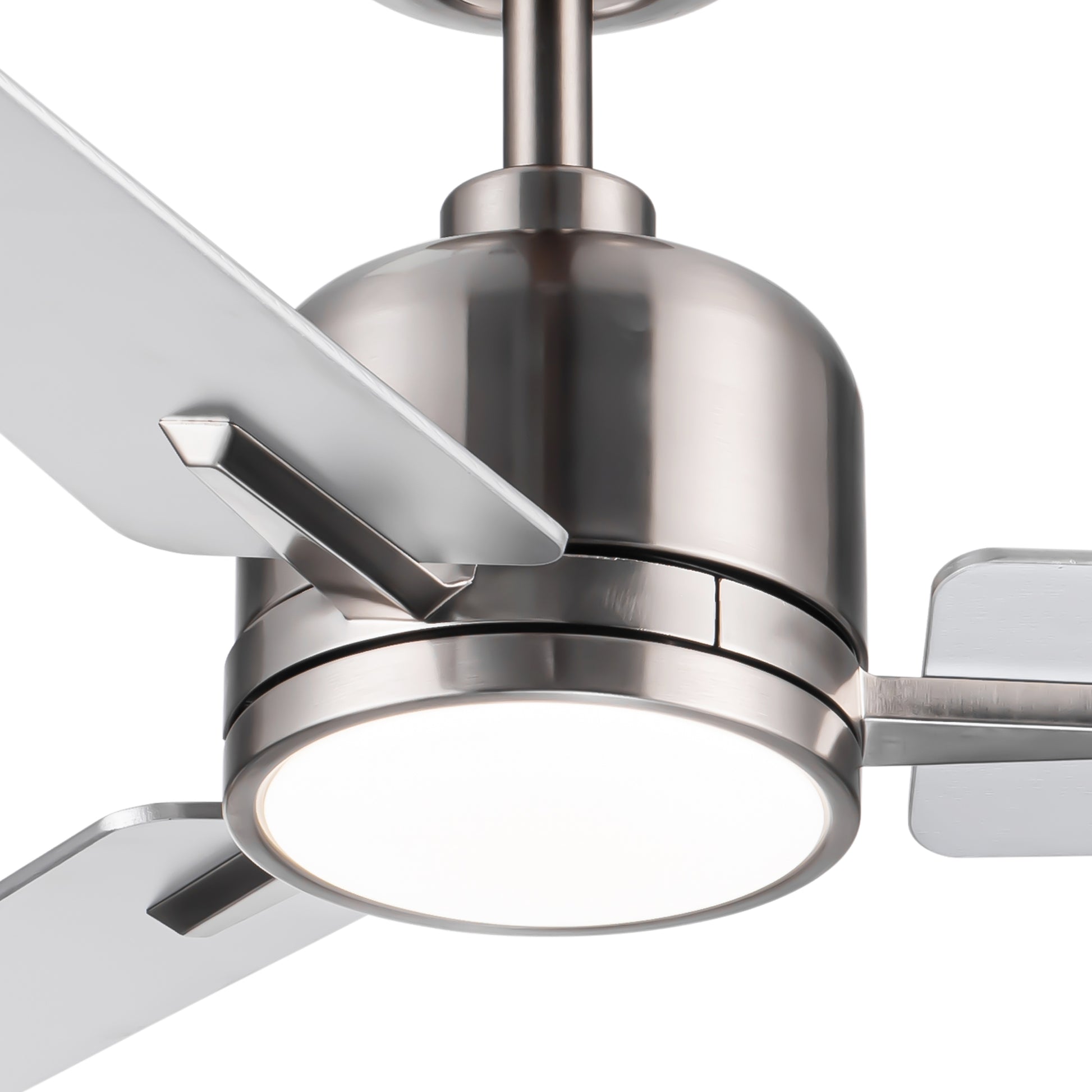 48" Brushed Nickel Lowe Profile Ceiling Fan With Light Brushed Nickel Plywood