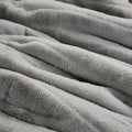 Faux Fur Comforter Set King Grey Polyester