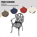 Cushions In Random Colors 3 Piece Set Of Cast Aluminum Patio Furniture With Cushions Yes Complete Patio Set Black Seats 2 Rust Resistant Frame Water Resistant Cushion Garden & Outdoor Complete Patio