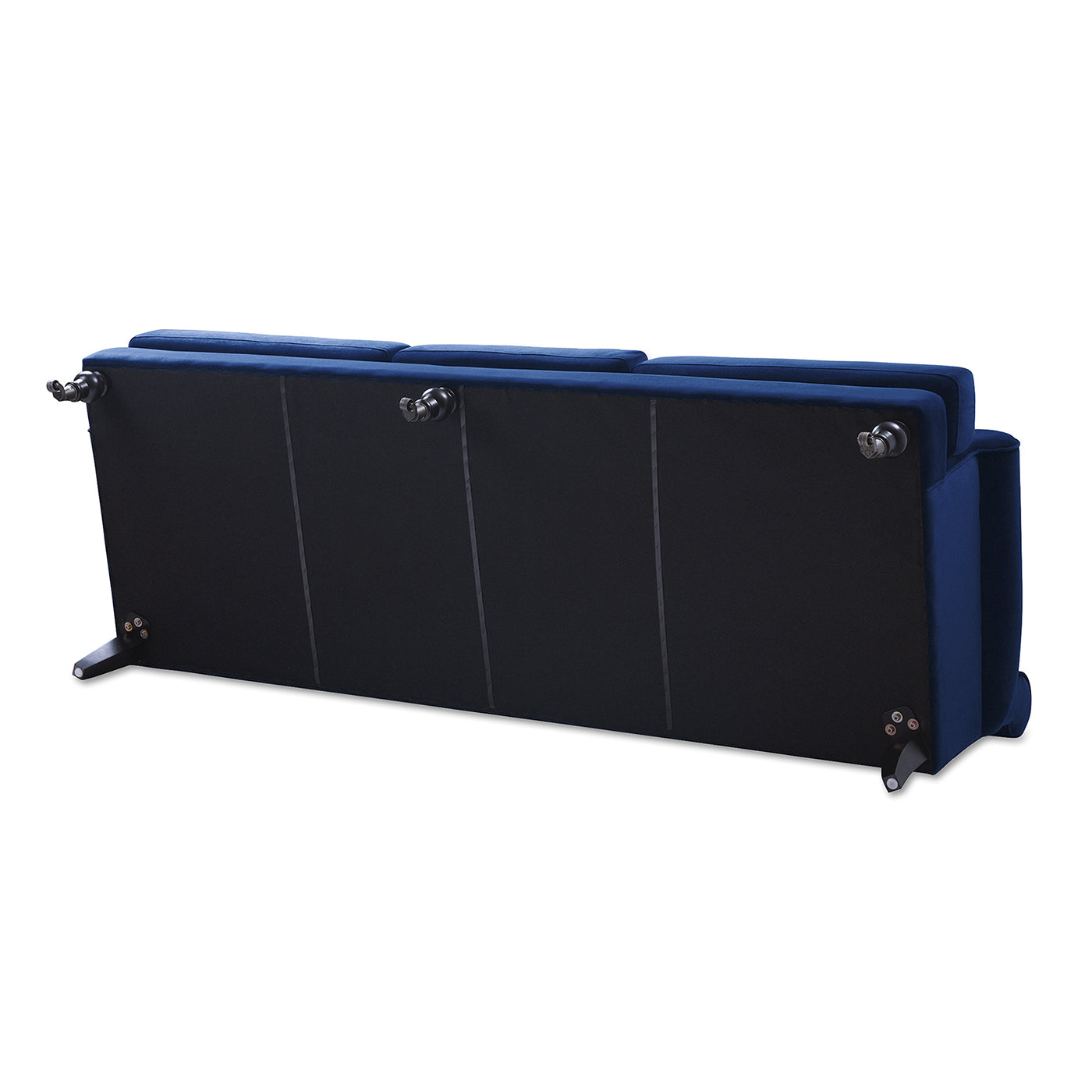 Alana Lawson Three Cushion Tightback Sofa, Navy Blue Velvet Navy Blue Foam Velvet 3 Seat