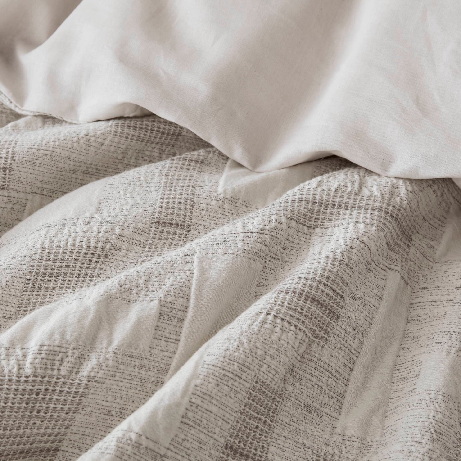 3 Piece Cotton Jacquard Comforter Set Full Queen Ivory Polyester