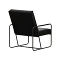 Modern Metal Framed Armchair With Black Technical Leather,Stylish & Comfortable Indoor Lounge Accent Chair For Living Room, Office,Bedroom Black Primary Living Space Modern Technical Leather