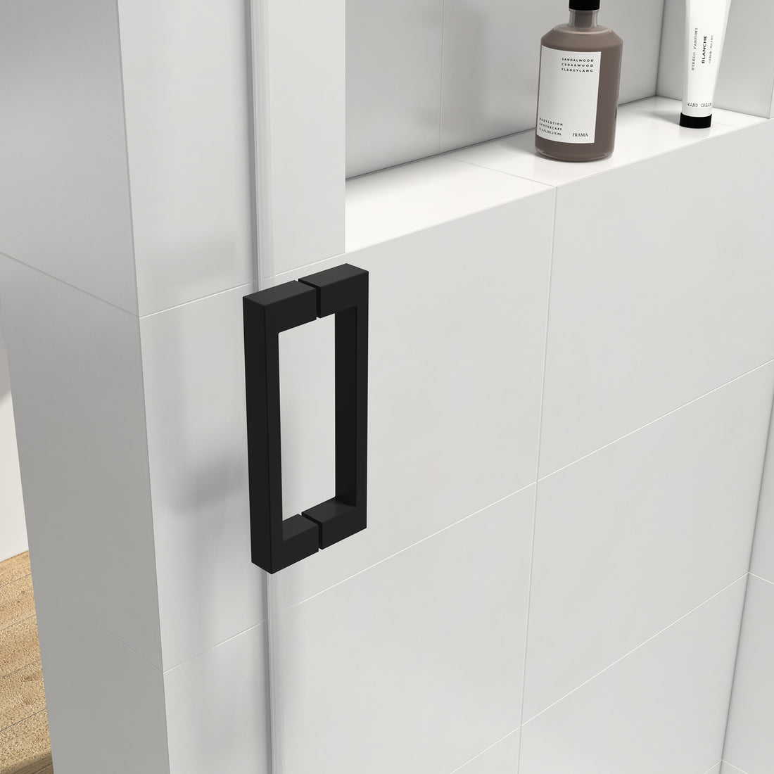 Shower Door Handle Only, 24D01P16 Mbx Matte Black Stainless Steel