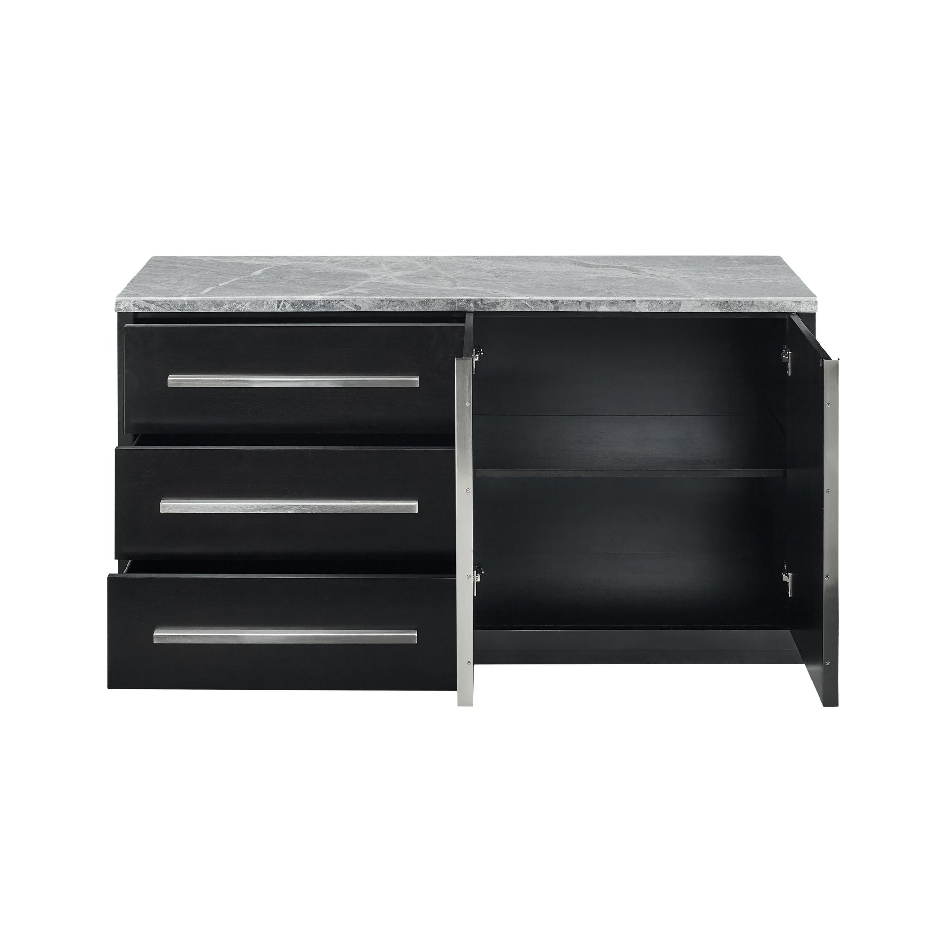 Camila Gray Marble Top Server Dark Gray Dark Gray Marble