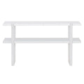 Retro Elegant Console Table With Marble Effect Top And Versatile Storage Solutions For Entryway And Living Room Antique White Antique White Solid Wood Mdf