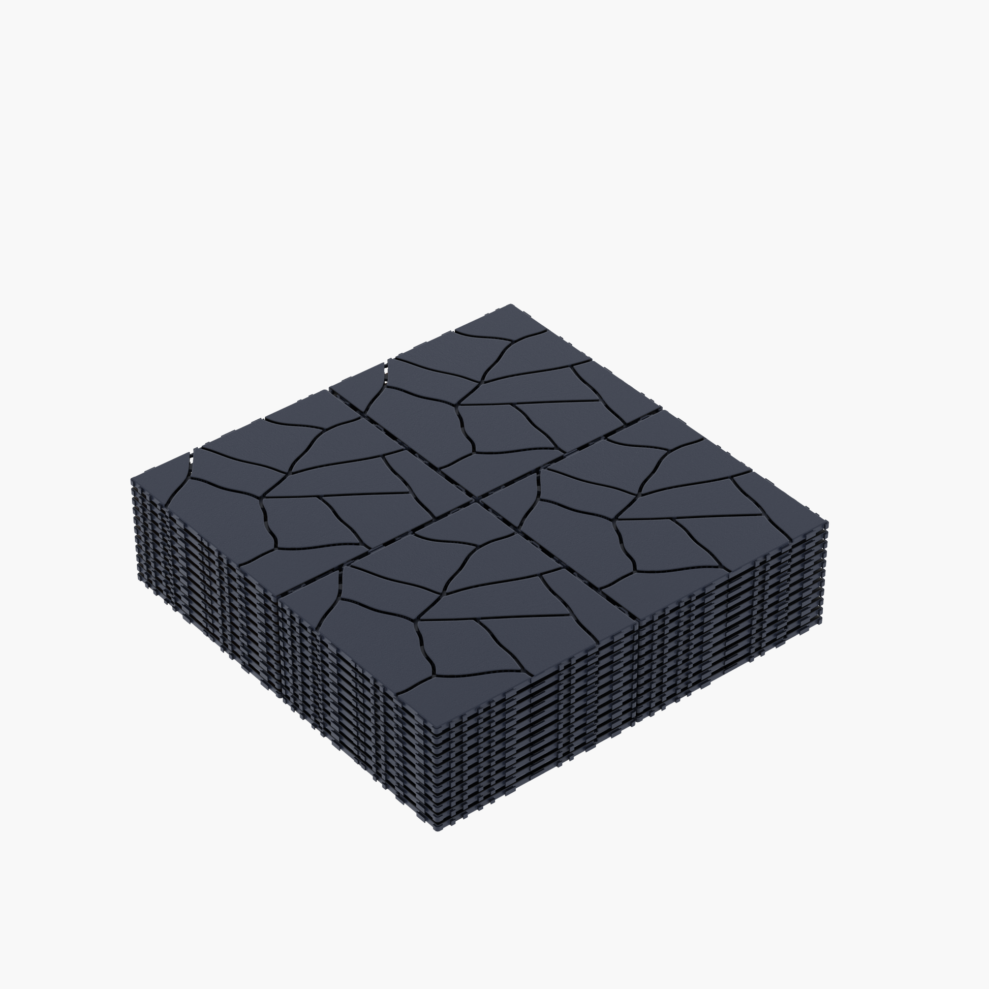 Stone Style 12" Patio Deck Tiles, Diy Module Interlocking Decking Tiles Floor Tile,Easy And Quick Installation Court Tiles For Porch Poolside Balcony Backyard 44Pcs Dark Gray Grey Polypropylene