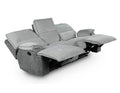 Cyprus 3 Piece Reclining Living Room Set Gray Gray Fabric