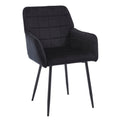 Dining Chairs Set Of 2, Upholstered Kitchen Chairs With Comfortable Seat, Velvet Dining Chairs With Armrests, Easy To Assemble And Clean, For Dining Room, Kitchen, Living Room,Black Black Velvet