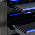 7 Drawers Multifunctional Tool Cart With Wheels Black Blue Black Blue Steel