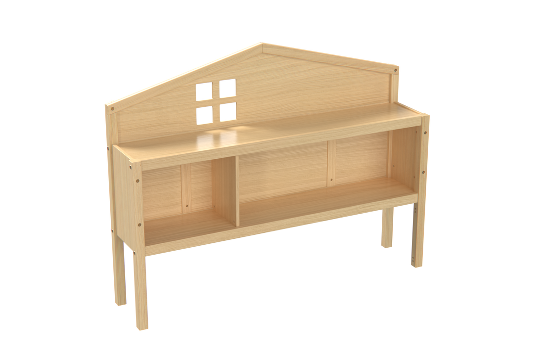 Headboard Storage Cabinet For Full Size Montessori Floor Bed Natural,Freely Collocation Natural Mdf