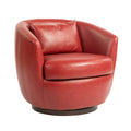 Upholstered Swivel Barrel Armchair With Storage Modern Living Room Side Chair For Bedroom Office Reading Spaces Pu Red Red Foam Upholstered