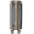 1Pc 20In Aluminum Frame Luggage With Usb Port, Vacation Carry On Suitcase With Spinner Wheels And Tsa Lock, Travel Trolley Case For Short Business Trips, Beach Holidays, Dark Grey Dark Gray Abs Pc