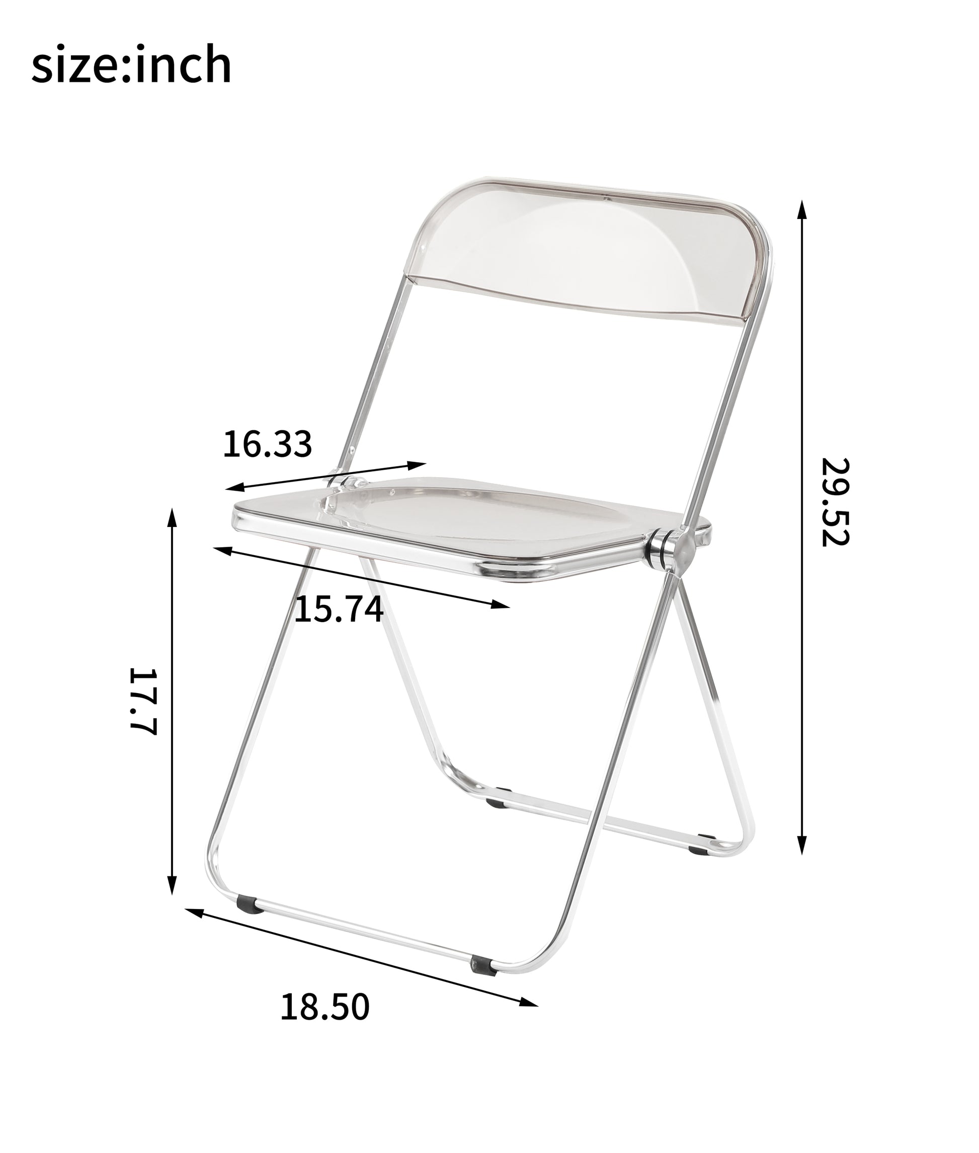 Folding Chair Transparent Chairs Ghost Stackable Crystal Folding Chair Pc Plastic Living Room Seat Chrome Frame And Foldable Acrylic Chair Fo O Clear Clear Pc
