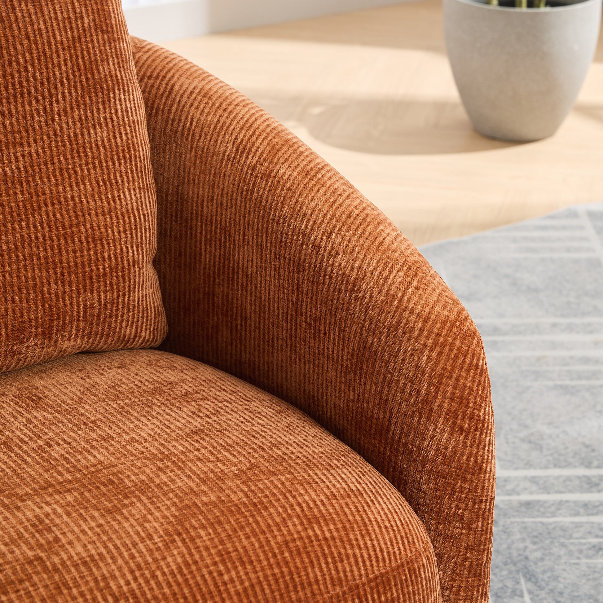 30.3"W Swivel Accent Barrel Chair And Comfy Round Accent Single Sofa Chair, 360 Degree Club Chair, Lounge Armchair For Living Room Bedroom Nursery.Caramel Caramel Chenille