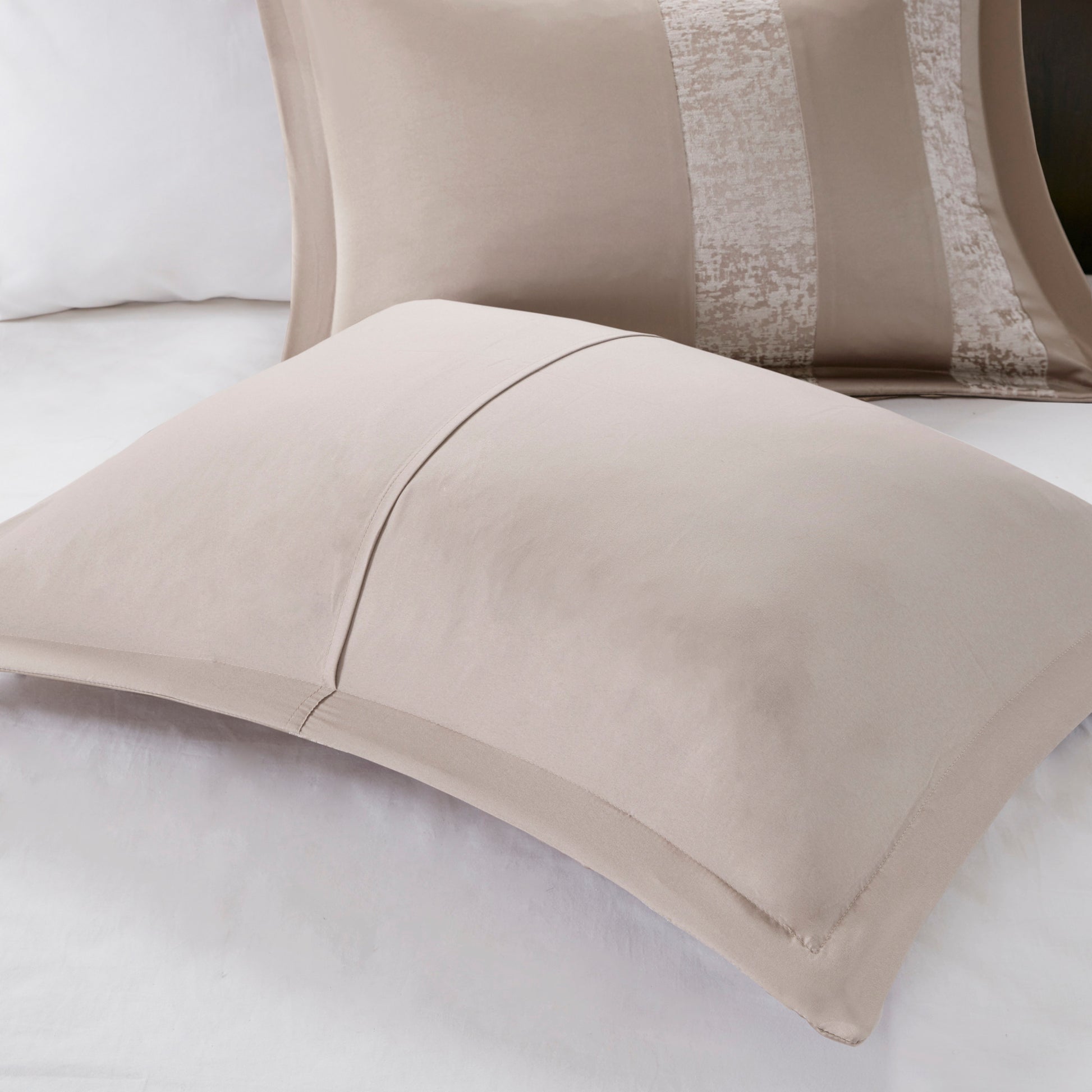7 Piece Chenille Jacquard Comforter Set Taupe Cal King California King Multicolor Polyester
