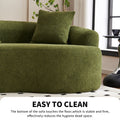 4 Seater Green Sofa With Chenille Fabric, 30D ,60 Hardness Full Sponge,4 Pillow For Living Room, Home Furniture Sleeper Sectional Sofa For Apartment Green Chenille Primary Living Space Medium Firm