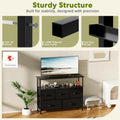 Tv Stand Dresser For Bedroom Entertainment Center With 5 Fabric Drawers, Storage Organizers Units For Living Room, Media Console Table With Open Shelf Up For 45