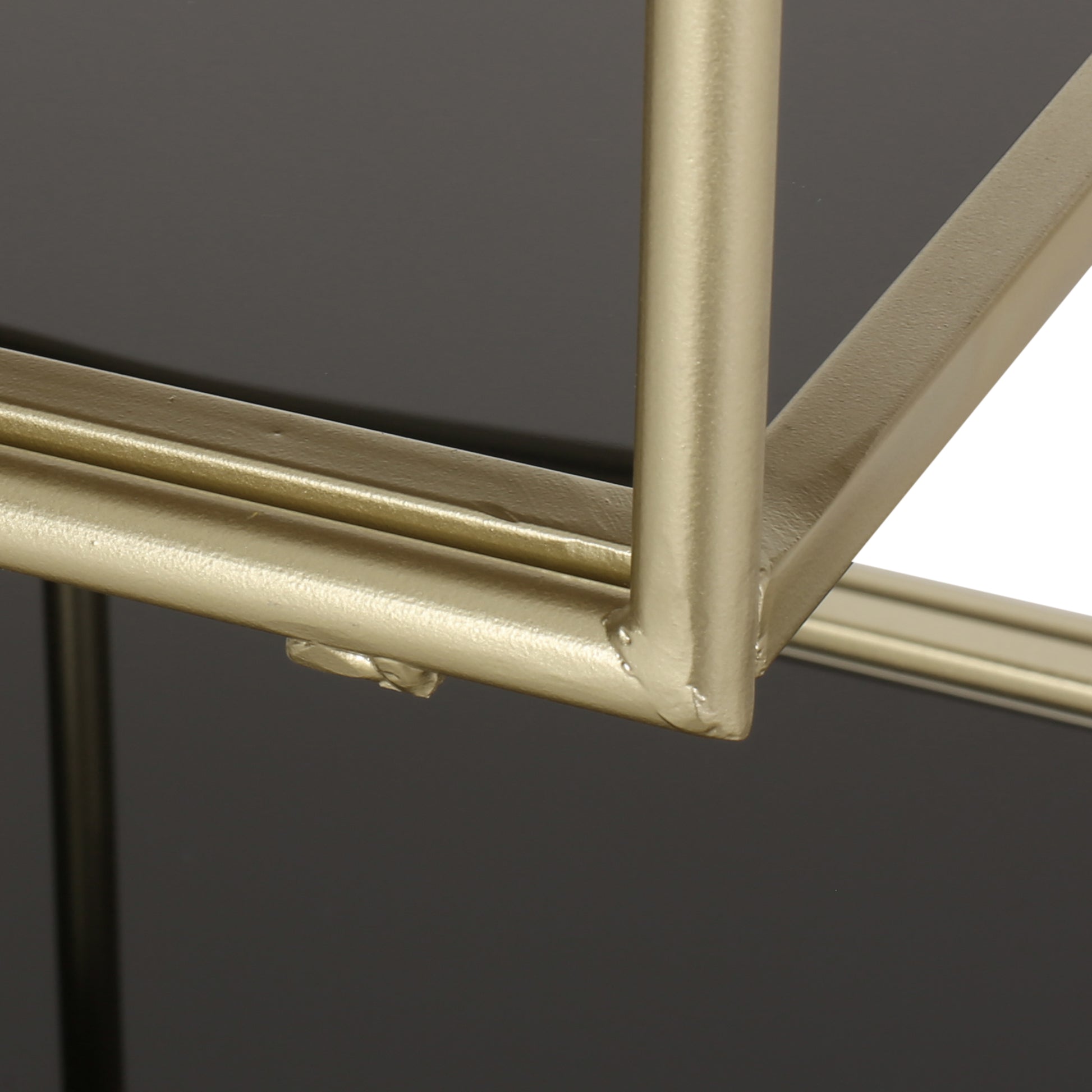 Round Shelf Gold Wood Glass