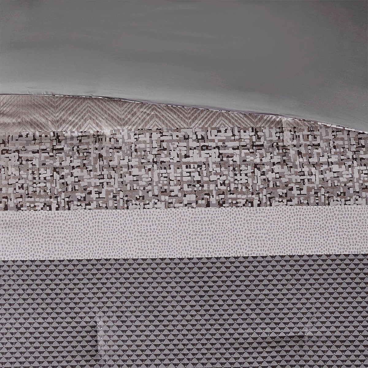 7 Piece Jacquard Comforter Set Grey Taupe King King Grey Taupe Polyester