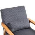 Leisure Chair With Solid Wood Armrest And Feet, Leisure Chair, Wood Frame, Velvet, L, Solid Rubber Wood Legs, Mid Century Modern Accent Chair, For Living Room Bedroom Studio Chair,Two Packs Dark Gray Corduroy