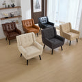 Modern Soft Leather Material Ergonomics Accent Chair Living Room Chair Bedroom Chair Home Chair With Black Legs For Indoor Home Brown Pu Brown Foam Upholstered