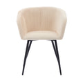 Ts Stripe Dinding Chair Creamy White Velvet