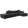 Modular Combination Living Room Sofa Set, Modern Minimalist Sofa, Free Installation Sofa, L Shaped, Italian Minimalist Tofu Block Sofa,Right Hand Facing, Terrycloth Fabric,Dark Brown Dark Brown Polyester Primary Living Space Soft Modern Polyester 3 Seat