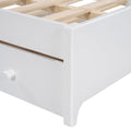 Queen Size Wooden Storage Platform Bed, With 2 Big Drawers, T Size Trundle, White Queen White Plywood