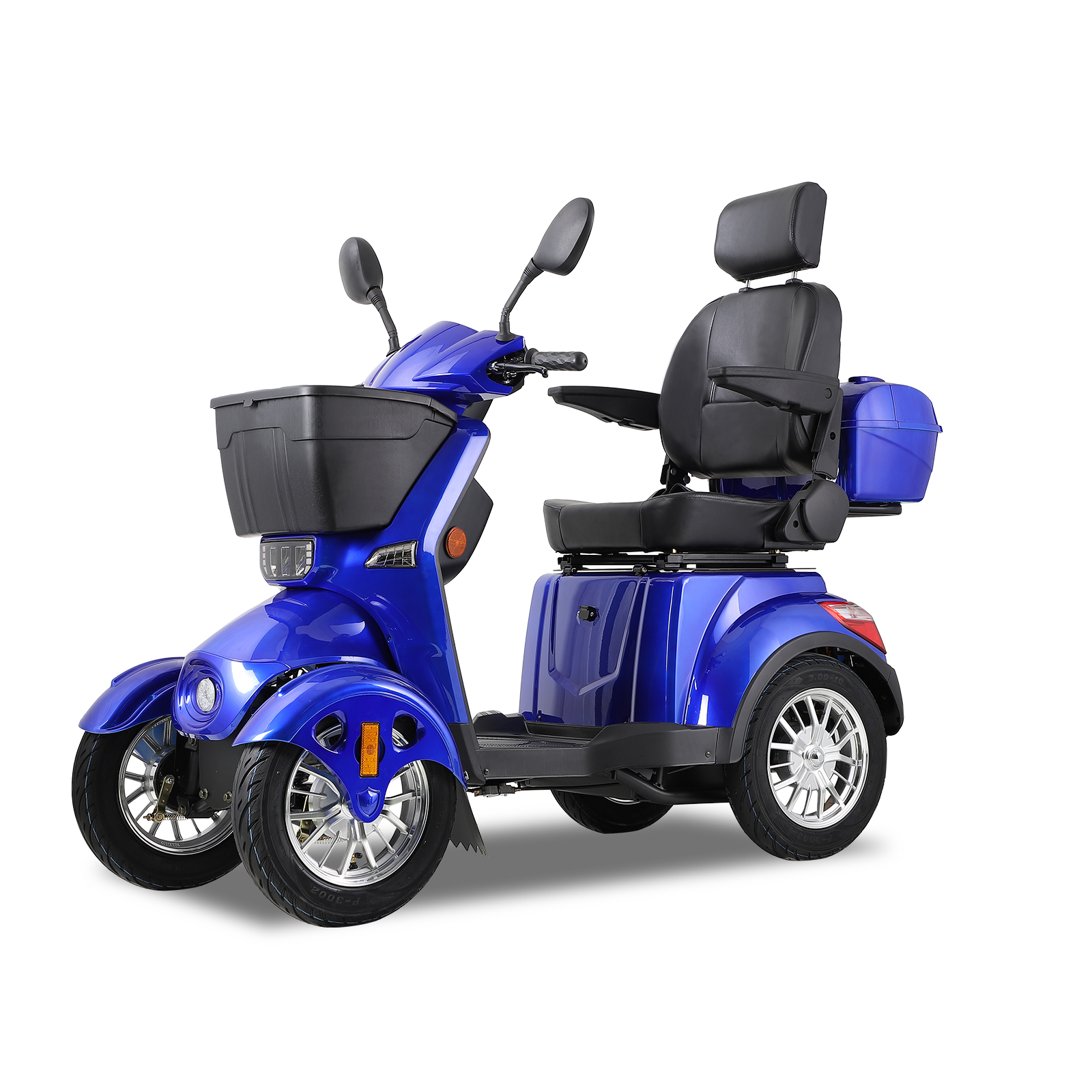 Xl3D4L Electric Mobility Recreational Travel Scooter For Adults,Mobility Scooters For Seniors, 4 Wheel Powered Mobility Scooters Blue Abs Pc Abs Pc