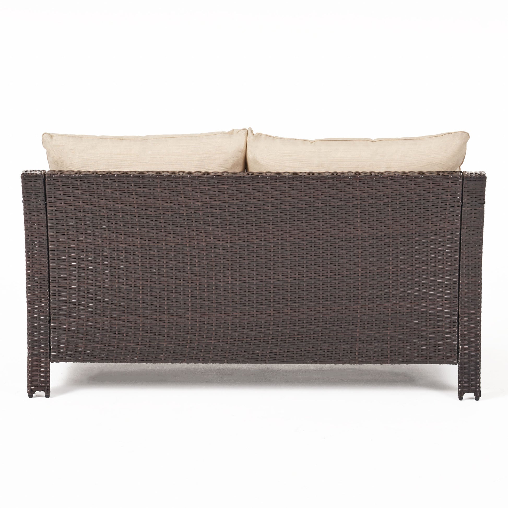 Antibes Seat & Table Brown Pe Rattan Iron Waterproof Fabric