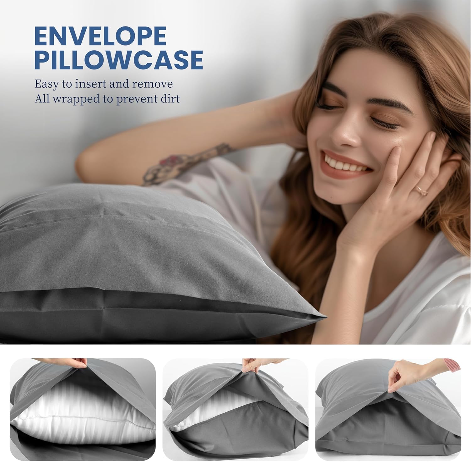 Queen Size 4 Piece Sheet, Lightweight Super Soft Easy Care Microfiber Comfycooling Bedding Sheets With Deep Pocket, Shrinkage And Fade Resistant, Hotel Luxury, Grey Grey Microfiber