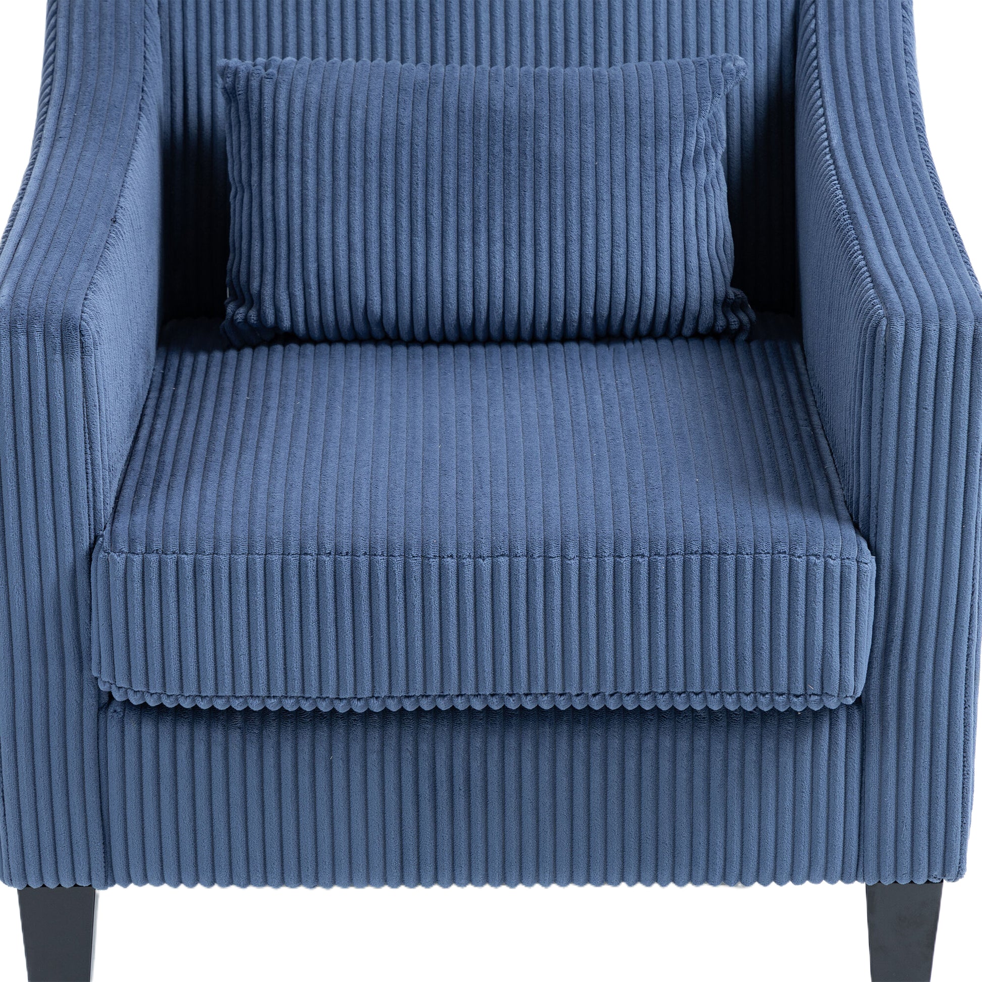 Coolmore Modern Accent Chair,Upholstered Armchair With Scooped Arms For Bedroom,Apartment,Studio,Office,Waiting Room Blue Corduroy Blue Primary Living Space Foam Corduroy