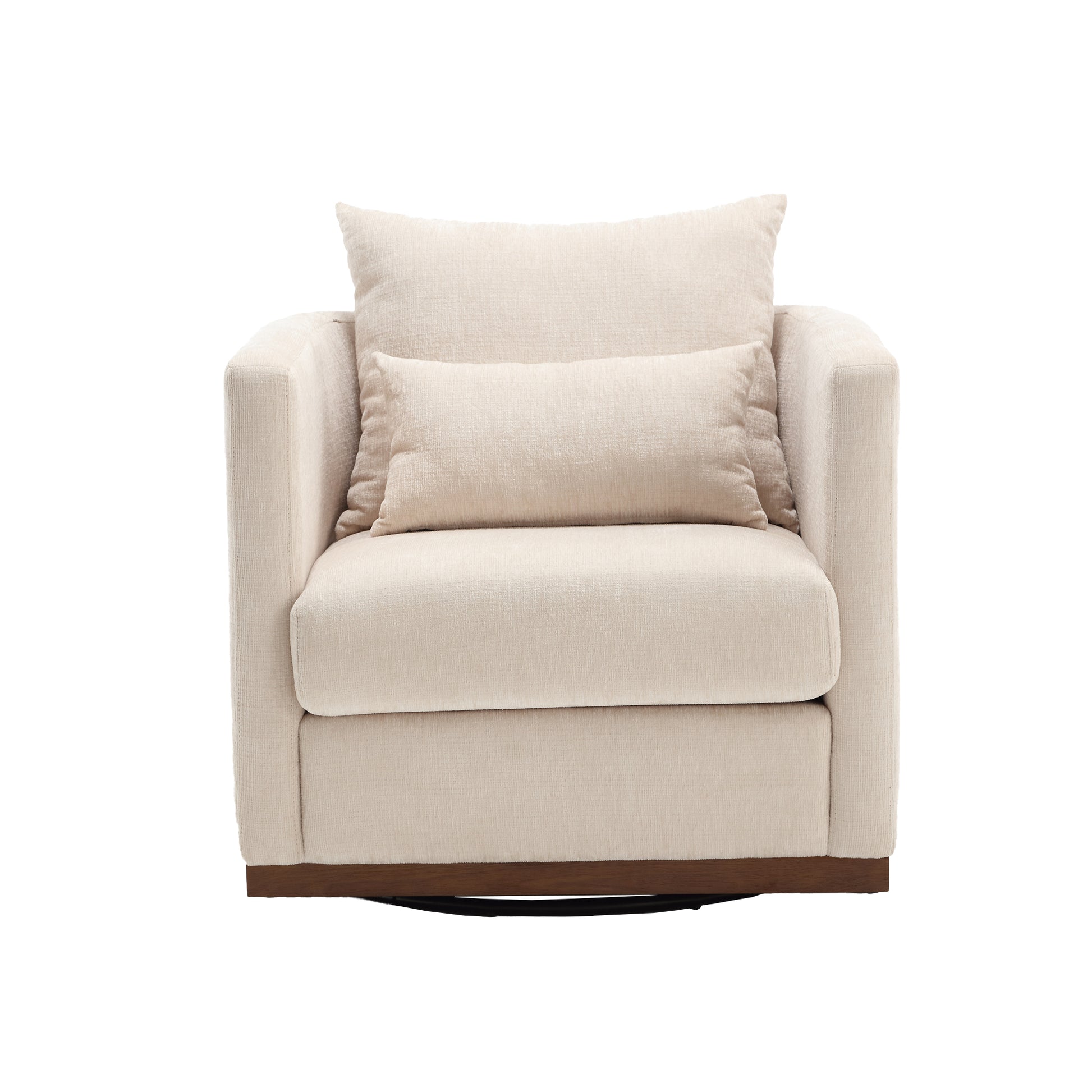 Coolmore Swivel Barrel Chair, Comfy Round Accent Sofa Chair For Living Room, 360 Degree Swivel Barrel Club Chair, Leisure Arm Chair For Nursery, Hotel, Bedroom, Office, Lounge Beige Chenille Beige Primary Living Space Foam Chenille
