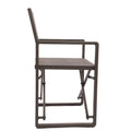 Metal Director Chair With X Shaped Braces, Set Of 2, Espresso Brown Brown Aluminium