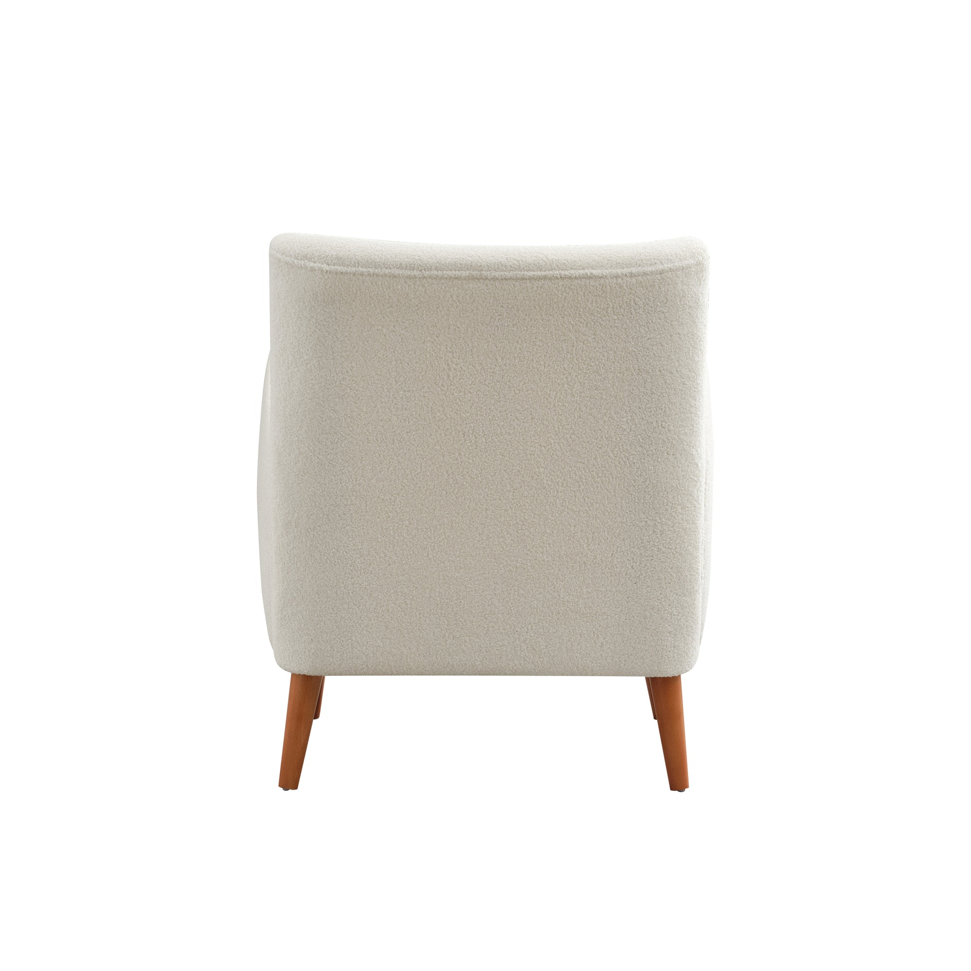 Mirod Modern Wing Back Lounge Chair Stylish Design, Soft Fabric, Solid Wood Legs, Easy Assembly, Durable Frame Beige Boucle