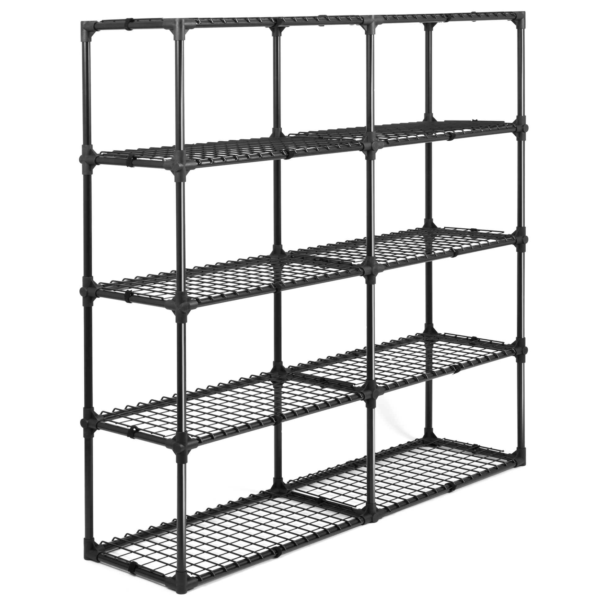 5 Shelf Wire Rack 2Pack Black Steel