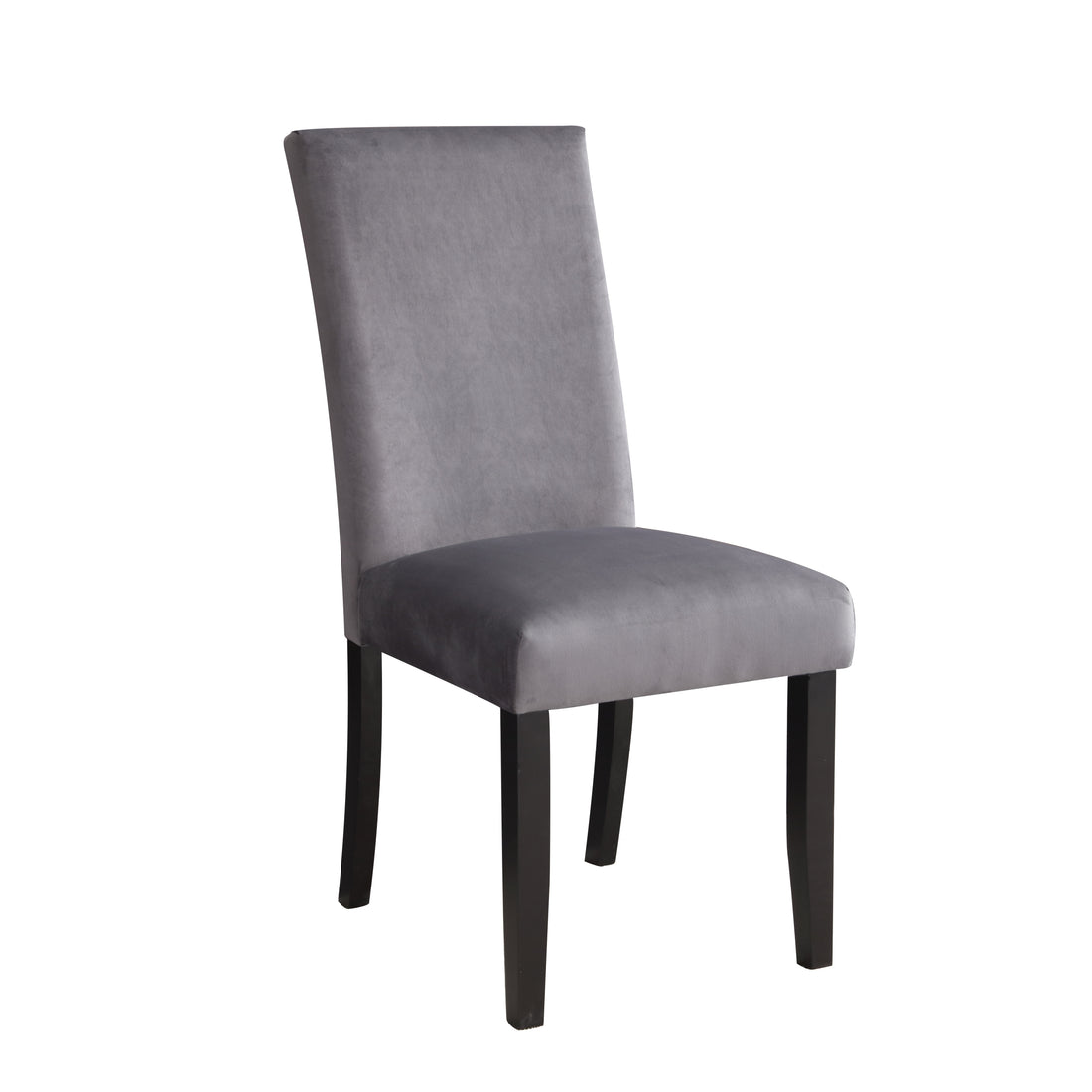 Napoli Velvet Side Chair Set Of 2 Gray Dark Gray Wood