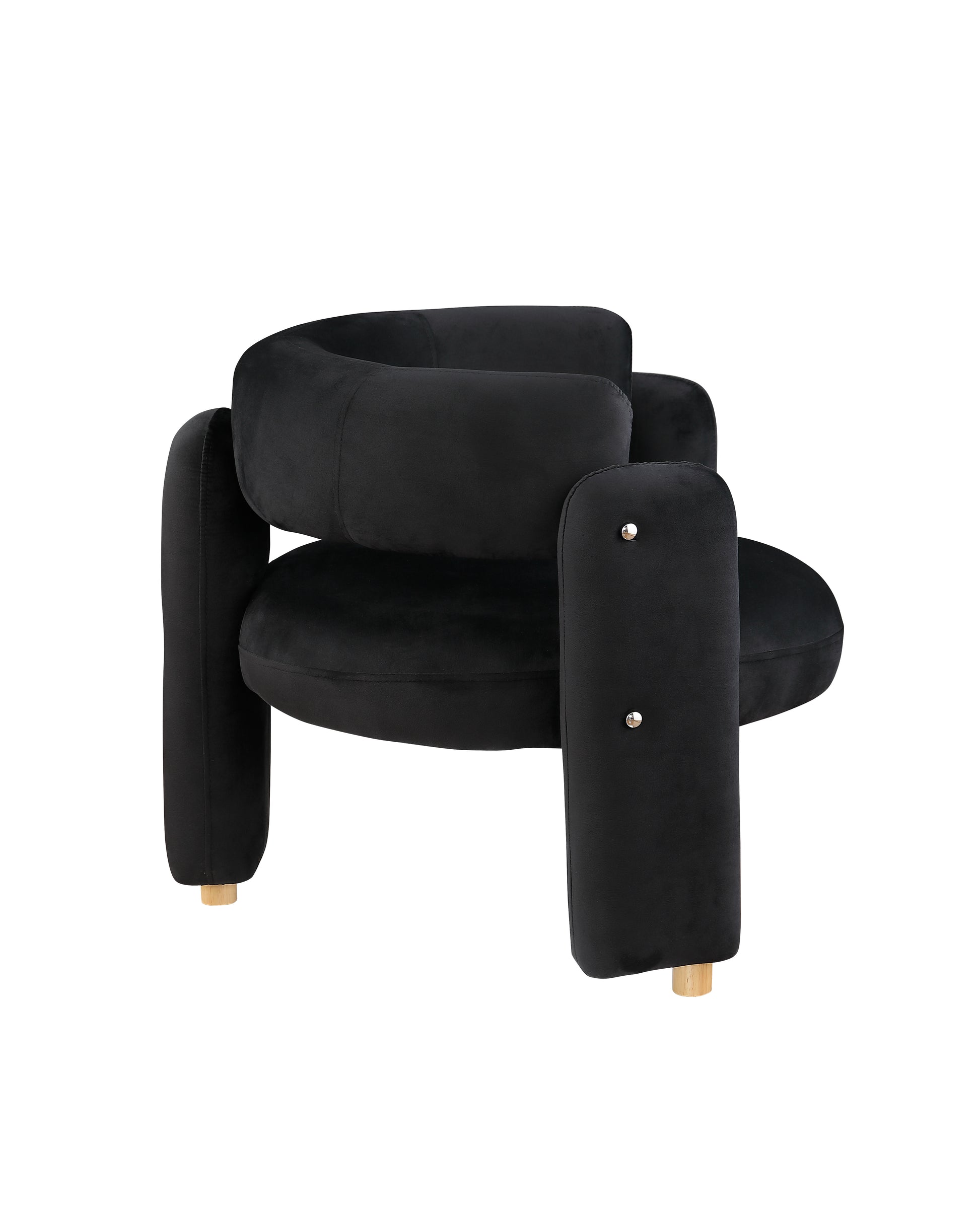 Accent Chair Black Fabric