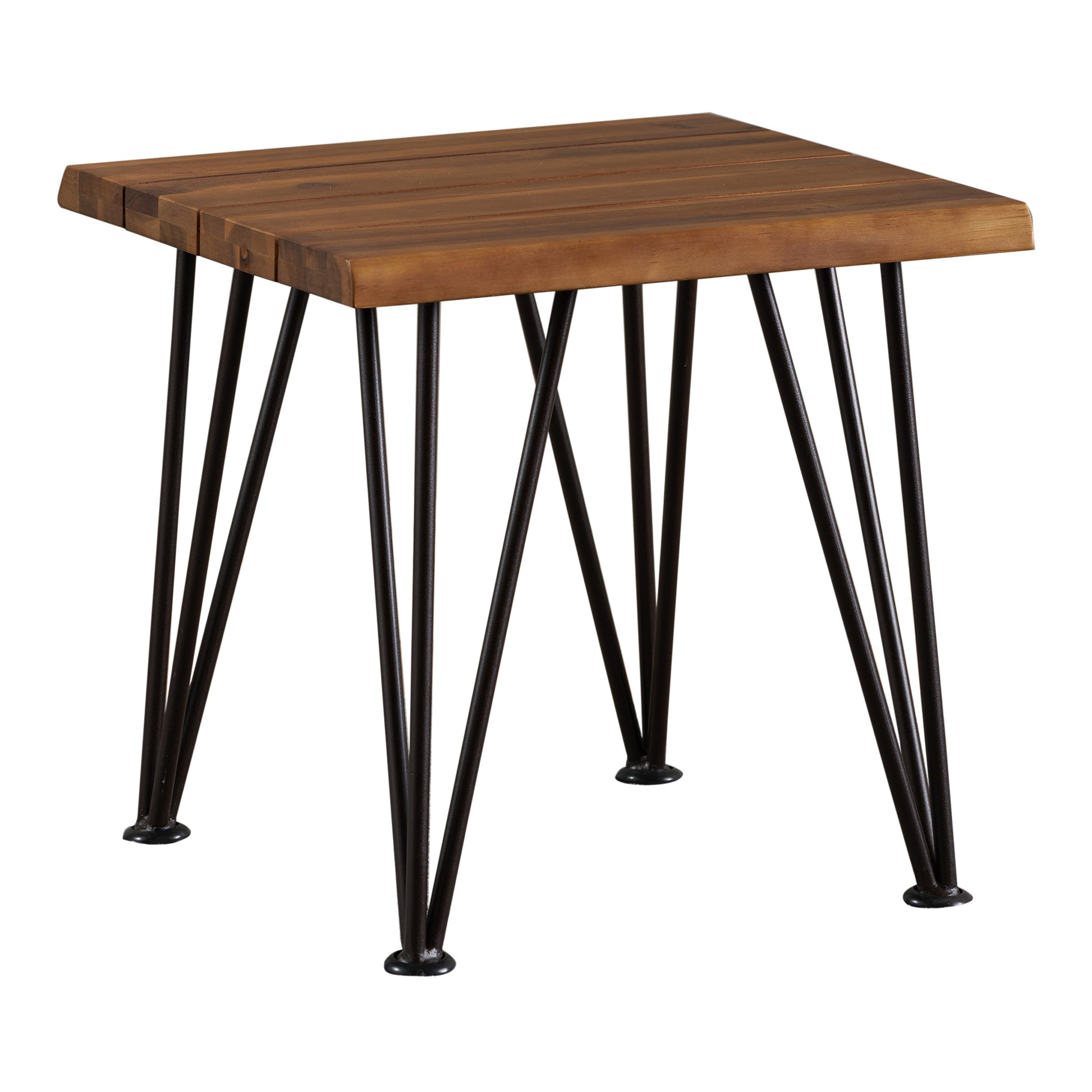 Zion Industrial Wood And Metal Accent Table Teak Metal & Wood