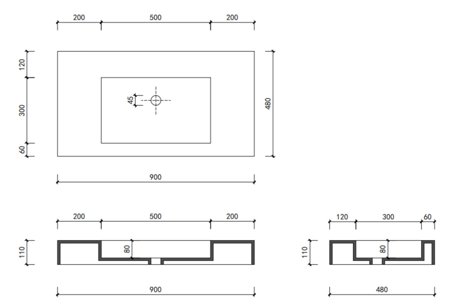 35"Solid Surface Basin Matte White Contemporary Solid Surface