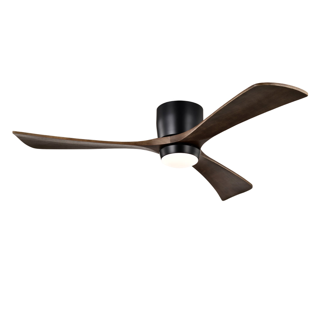 52" Ceiling Fan With Lights Remote Control,Quiet Dc Motor 3 Blade Ceiling Fans 6 Speed Levels,Reversible Ceiling Fan, For Patio Living Room, Bedroom, Office,Indoor. Matte Black Black Walnut Matte