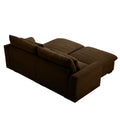Corduroy Two Seater Sofa With 2 Storage Footrest, 2 Seater Sectional Deep Seat Sofa,Comfy Couches For Living Room ,Brown Sofa Brown Corduroy 2 Seat
