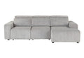 Seltos Grey Power Sectional Gray Fabric 5 Seat