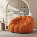 47'' Lazy Floor Sofa, Curved Bubble Chair, Oversized Single Bubble Sofa, Modern 3D Bubble Bean Bag Chiar Sofa For Living Room, Office, Apartment, Reading Room Orange Orange Fabric 1 Seat