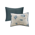 7 Piece Cotton Sateen Comforter Set Blue Queen Queen Blue Cotton