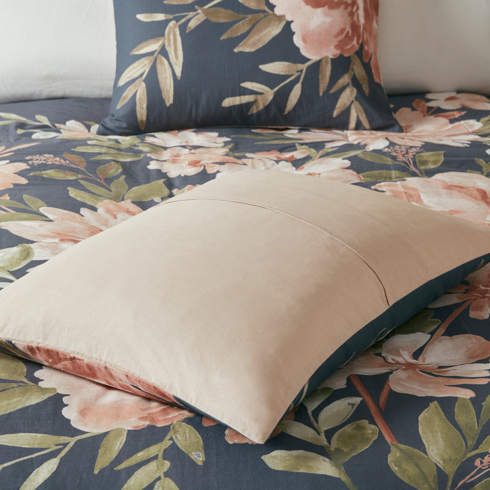 3 Piece Cotton Duvet Cover Set King Multicolor Polyester